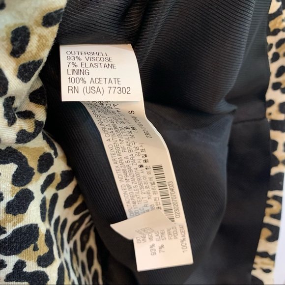 Zara Basic Leopard Animal Print One Button Close Blazer Size Small - Picture 9 of 10